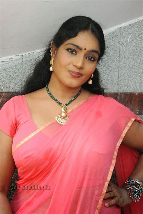 Hot Indian Babes Jayavani Big Boobs Breasts In Orange Saree