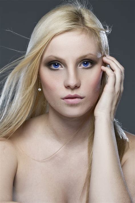 Beautiful Blonde Hair Blue Eyes Stock Image Image Of Health