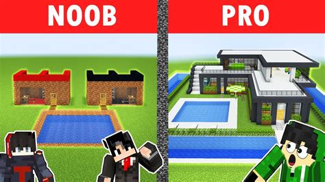 Noob Vs Pro Modern House Build Challenge Part 3 Minecrafttagalog