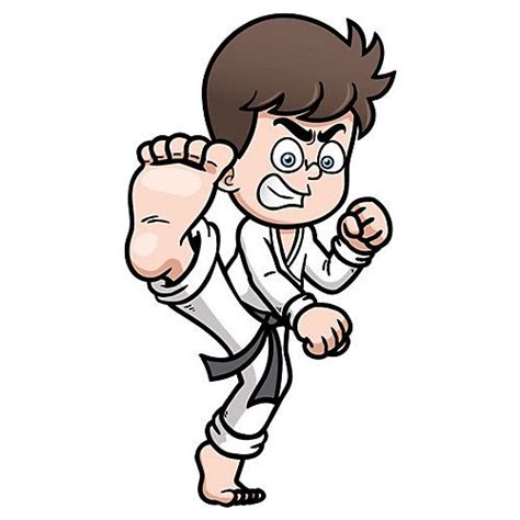 Wandtattoo Kampfsport Karate Schüler Cartoon Mehrfarbig Karate Kampfsport Wandtattoo