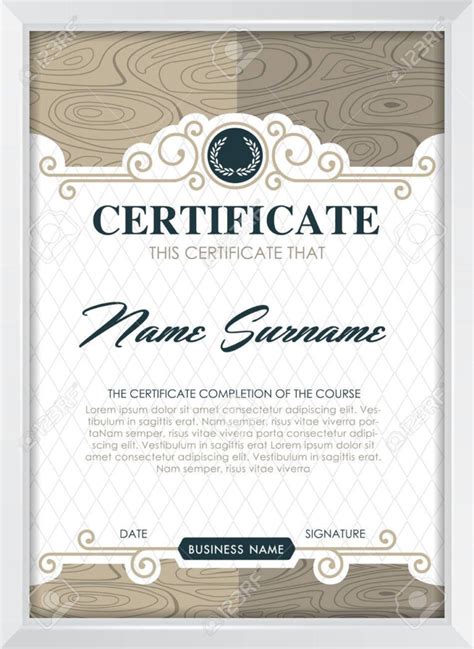 Certificate Template With Clean And Modern Pattern Luxury Golden