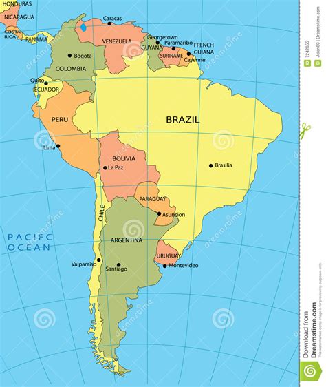 South America Political Map Map3
