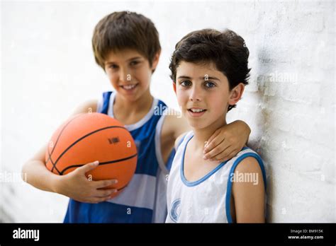 Young Basketball Players Portrait Stock Photo Alamy