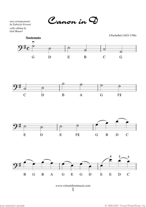 Valentine Sheet Music For Cello Solo For Beginners