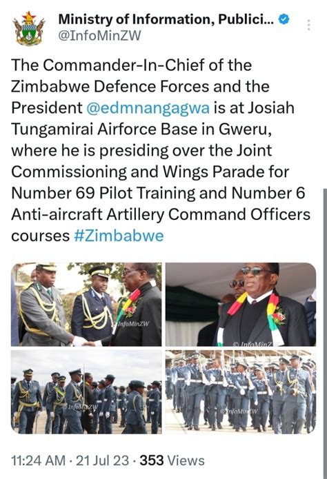 Mnangagwa Presents Certificates And Awards To Graduating Cadets And Air Pilots In Gweru