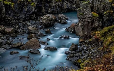 Download Wallpapers Mountain River Rocks Iceland Large Stones Water
