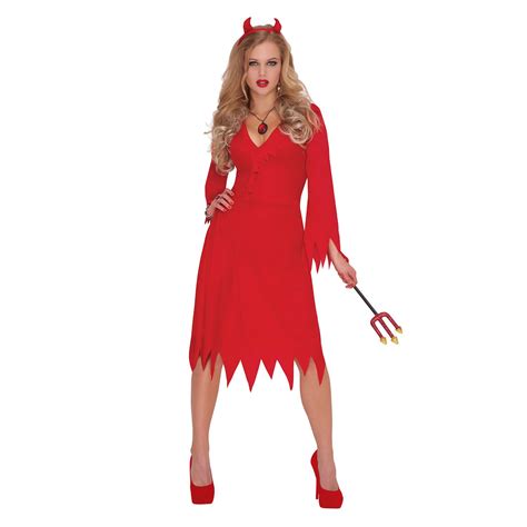 Sexy Devil Costume Red Hot Halloween Fancy Dress Ladies Sizes 10 12