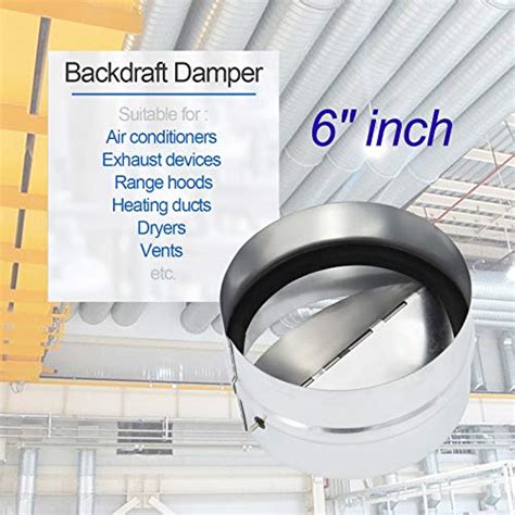 6″ Backdraft Damper Ductone Way Airflow Ducting Insert With Spring