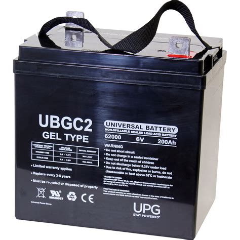 Upg Universal Sealed Lead Acid Golf Cart Battery — Gel Type 6v 200 Ah