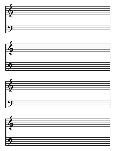 Download this free printable blank music staff sheet with 5 double lines if you are composing your own music and if are in need of music staff sheet template. Free Printable Music History and Theory Worksheets. Free Composition Paper. All Grades