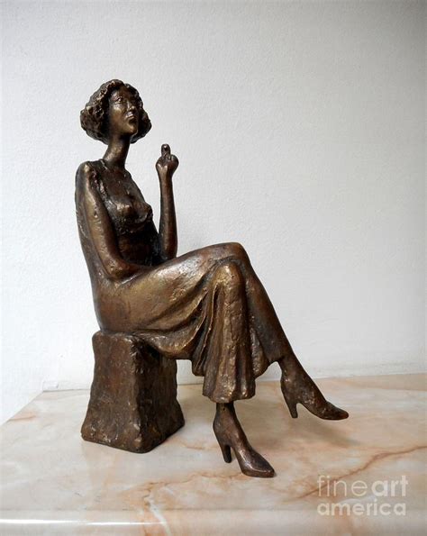 Woman With A Cigarette Sculpture By Milen Litchkov