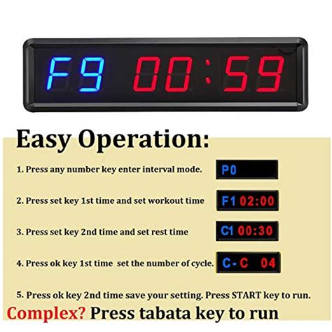 18 Led Interval Workout Timer Countdown Stopwatch Two Bluefour Red