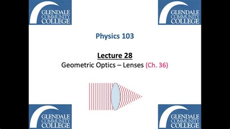 Phys Lecture Geometric Optics Of Lenses YouTube