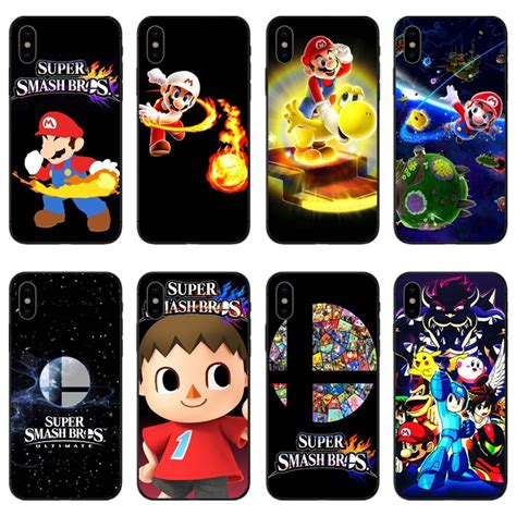 Super Smashs Bros Marios Black Soft Tpu Phone Cover Case For Iphone X