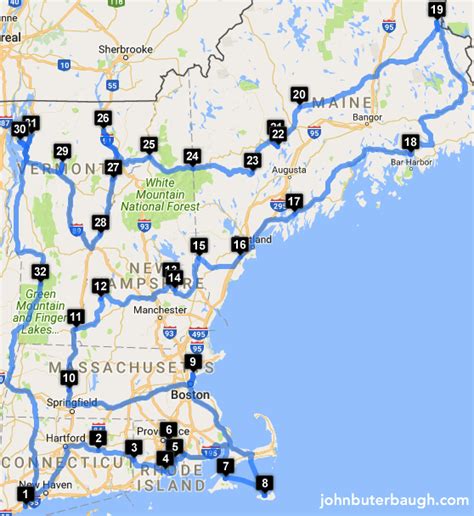 Optimized Route Through All New England Counties Oc More States In