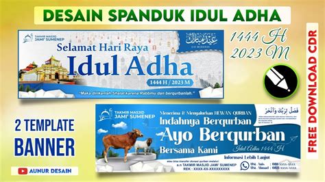 Desain Spanduk Banner Idul Adha Dan Qurban 1444 H Free Template CDR