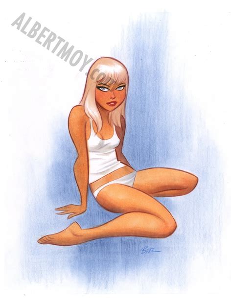 Albert Moy Original Comic Art Color Blonde In Underwear By Bruce Timm
