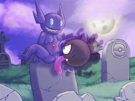 Rule 34 2015 Ambiguous Gender Breasts Clitoris Cloud Cunnilingus Duo Female Gastly Ghost Grass