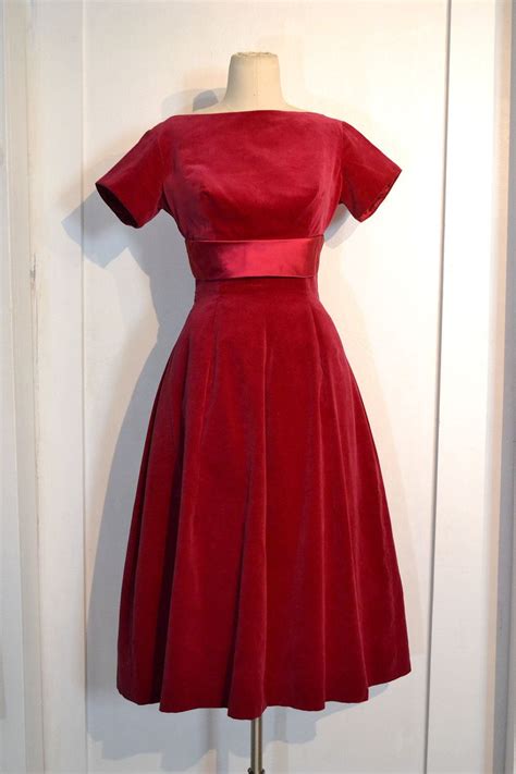 Vintage 1950s Fuschia Party Dress Fuschia Pink Velvet Etsy