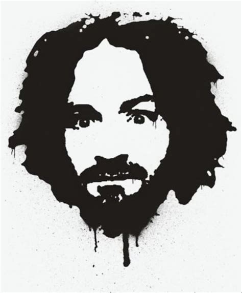Charles Manson Black And White Painting Silhouette Images Stencil Art