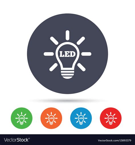 Led Light Lamp Icon Energy Symbol Royalty Free Vector Image