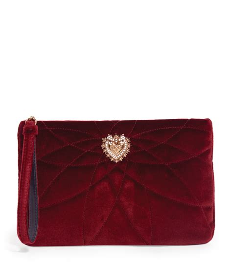 Dolce And Gabbana Velvet Matelassé Devotion Clutch Bag Harrods Us