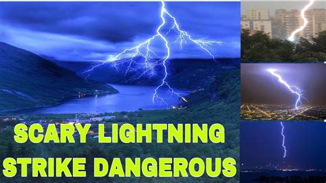 Scary Lightning Strike Storm Dangerous Youtube
