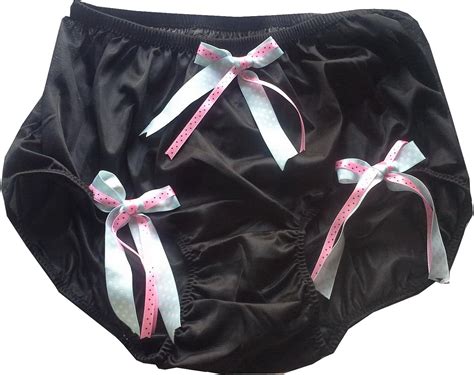 Hdbn851 Black Handmade Bow Nylon Panties Women Ladies Underwear Briefs L At Amazon Womens
