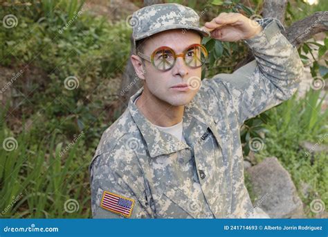 Army Soldier Wearing Sunglasses With Peace Sign Stock Image Image Of Force Protect 241714693