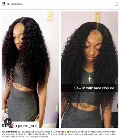 Curly Sew In Middle Part