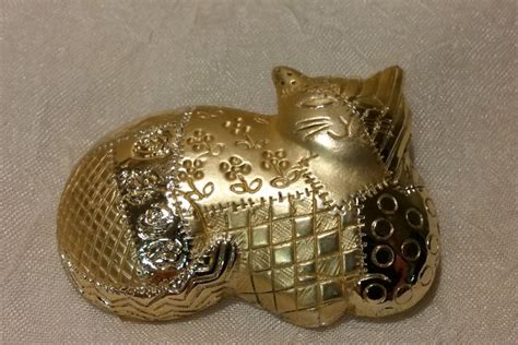 Vintage Ajc Calico Patchwork Cat Brooch Cat Brooch Etsy Cat Jewelry