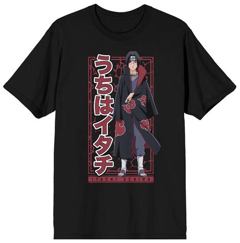 Naruto Shippuden Itachi Uchiha Mens Black T Shirt Large