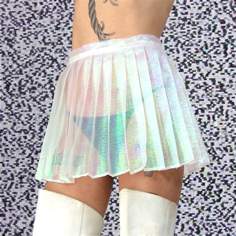 Handmade Iridescent Pleated Mini Skirt Xs Xl Choose Your Etsy