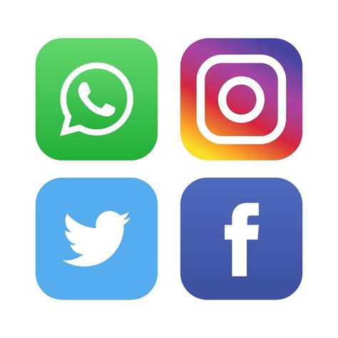 Icônes De Médias Sociaux De Facebook Whatsapp Instagram Logos Facebook