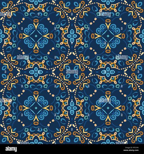 Blue Seamless Pattern Oriental Design Stock Vector Image And Art Alamy