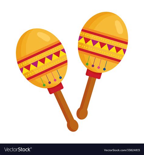 Maracas Mexican Instrument Musical On White Vector Image