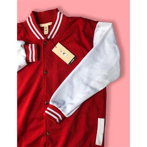 Jual Jaket Baseball Varsity Polos Camoe Premium And Original Merah