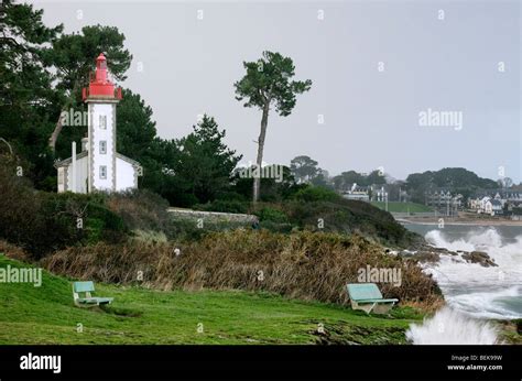 Lighthouse Of Sainte Marine Combrit Finistère Brittany France Stock