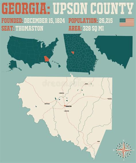 Map Of Upson County In Georgia Stock Vector Illustration Of State