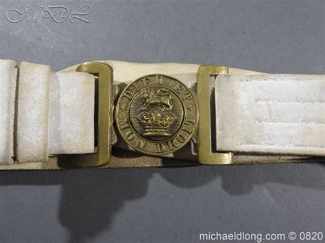 British White Buff Leather Military Victorian Belt Michael D Long Ltd