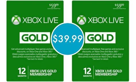 12 Month Xbox Live Gold Membership Only 3999