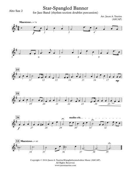 The Star Spangled Banner Us National Anthem For Big Band Sheet Music