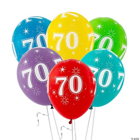 70th Birthday Sparkle 11 Latex Balloon Assortment 6 Pc Oriental