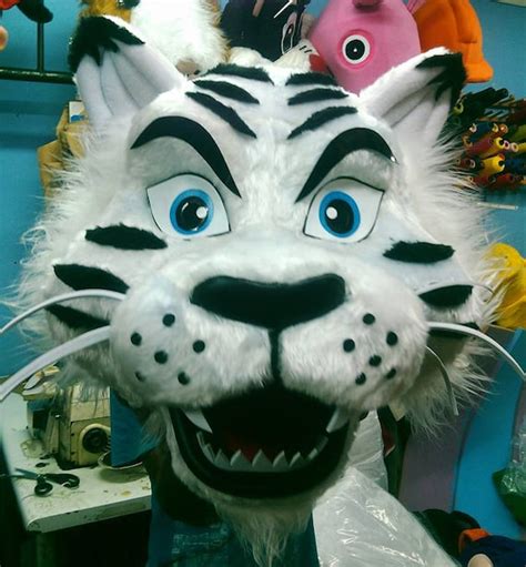 White Tiger Mascot Costume Head Only Std Adult Size Etsy