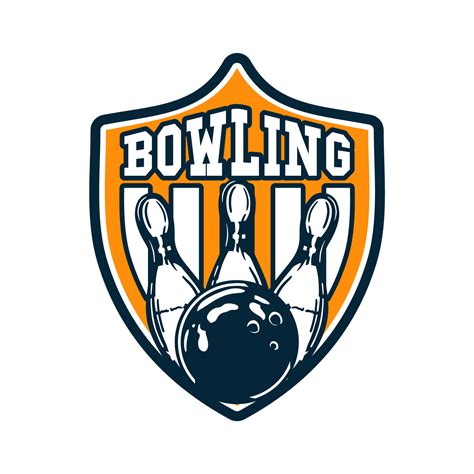 Logo Design Bowling With Bowling Ball Hitting Pin Bowling Vintage