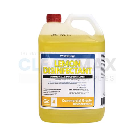 Whiteley Lemon Disinfectant 5l Commercial Grade Cleanmax Supplies