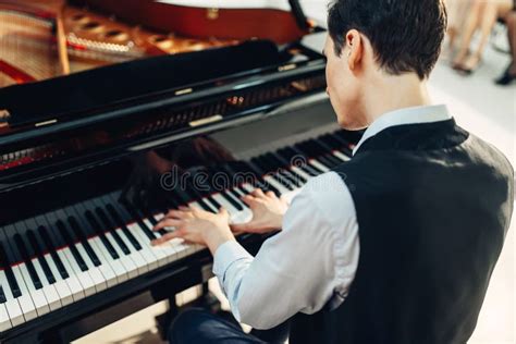 Pianist Playing Music On Grand Piano Stock Photo Image Of Instrument