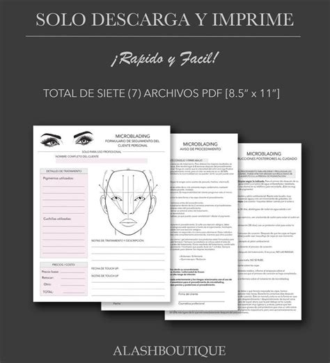 SpanishespaÑolprintable Microblading Formsclient Etsy Microblading Consentimiento