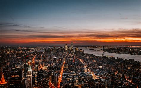 Pink New York City Sunset Wallpaper - Singebloggg