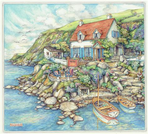 Seaside Cottage Painting By Kim Jacobs